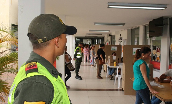 Dispositivo de seguridad para acompañar los puestos de votación en el municipio