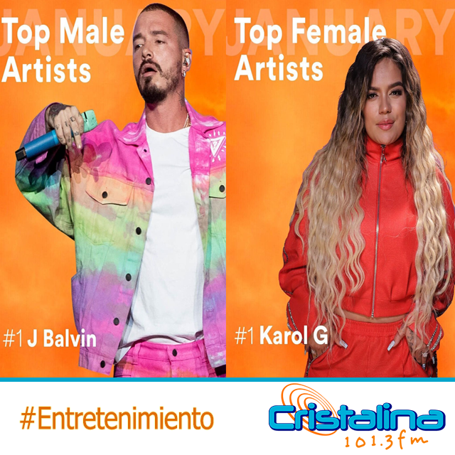 KAROL G Y J BALVIN SON LOS ARTISTAS LATINOS MÁS ESCUCHADOS DE SPOTIFY EN ENERO
