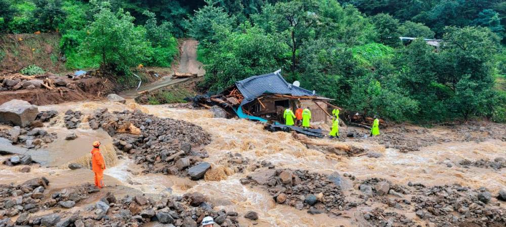 Las lluvias persisten en Corea del Sur