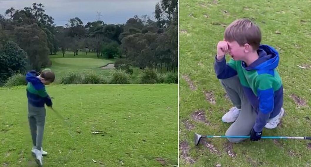 Hasta las lágrimas: el festejo de un niño de 9 años por su primer hoyo en uno