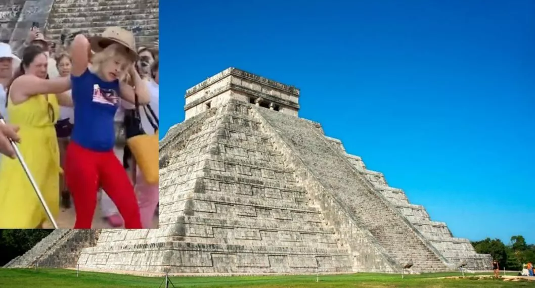 Mujer subió a pirámide Kukulcán, en Chichén Itzá, y la 'mechonearon' para sacarla