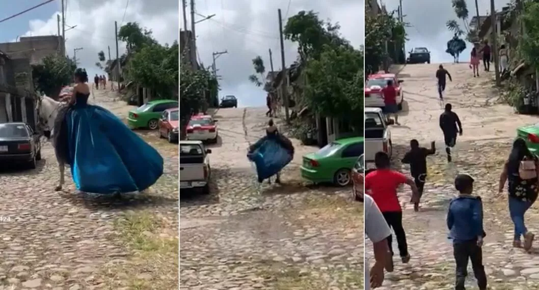 Caballo ‘se robó’ a quinceañera antes de que ingresara a su fiesta y es viral.