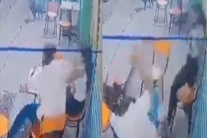 VIDEO: Mujer se defendió de los ataques de su pareja con dos puñetazos y un sillazo que lo noquearon