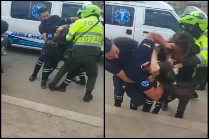 Tremenda mechoneada: dos auxiliares de ambulancia se pelearon por un paciente