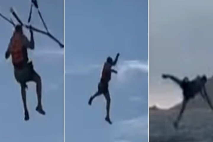 ¡Impactante video! Turista cayó al vacío después de que el arnés de su parapente se rompiera