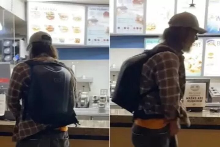 En video quedó un sujeto que orinó en un restaurante luego de que le pidieran usar el tapabocas