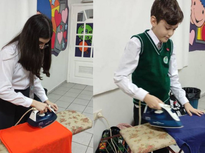 Un colegio les enseña a planchar para que sean autosuficientes