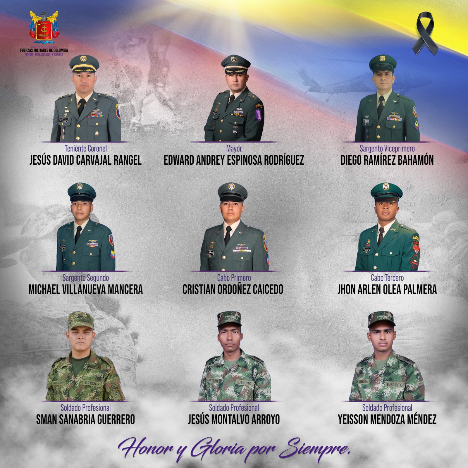 Luto en el Ejército Nacional
