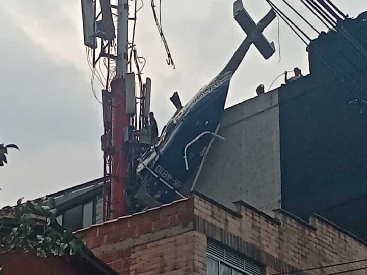 Se salvaron de milagro persona luego de accidente de helicóptero en Medellín