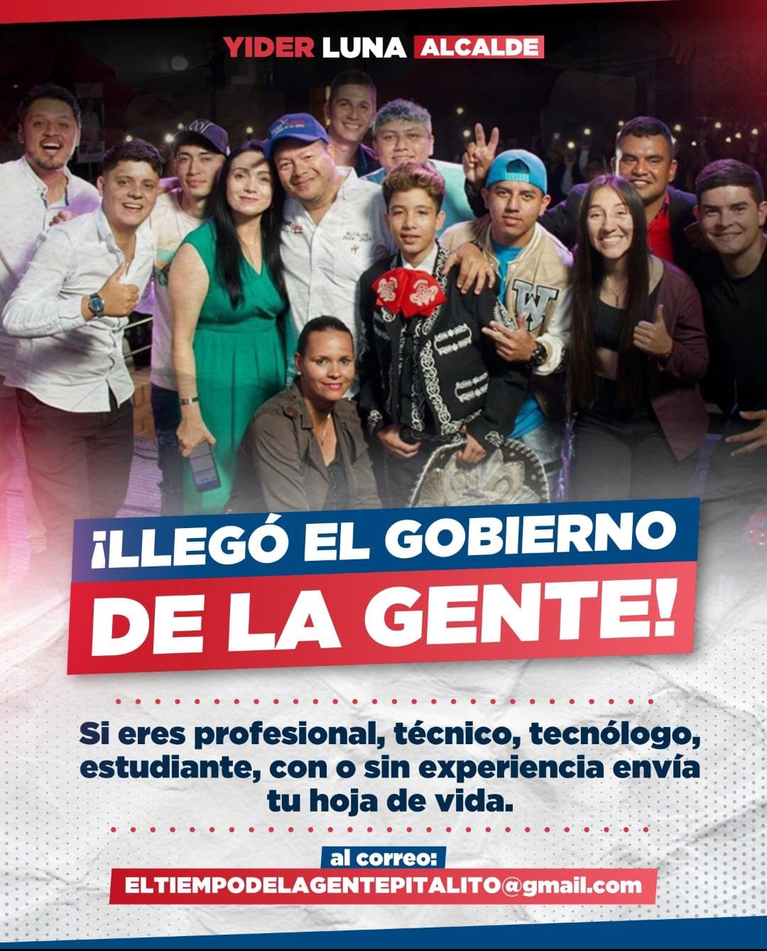Alcalde electo ofrece oportunidades laborales