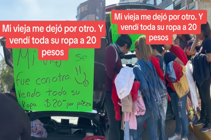 Un hombre vendió la ropa de su exesposa que le fue infiel