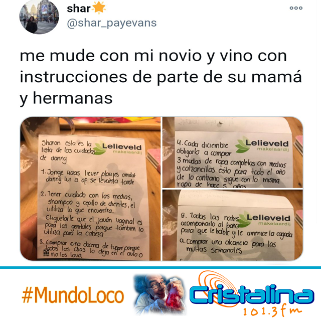 MUJER DEJÓ POR ESCRITO A SU NUERA LAS INSTRUCCIONES PARA EL CUIDADO DE SU HIJO