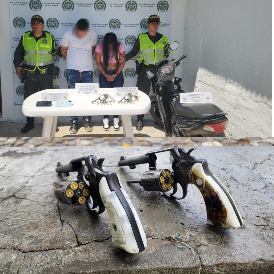 Pareja fue capturada con dos armas de fuego en la vía Pitalito - Garzòn
