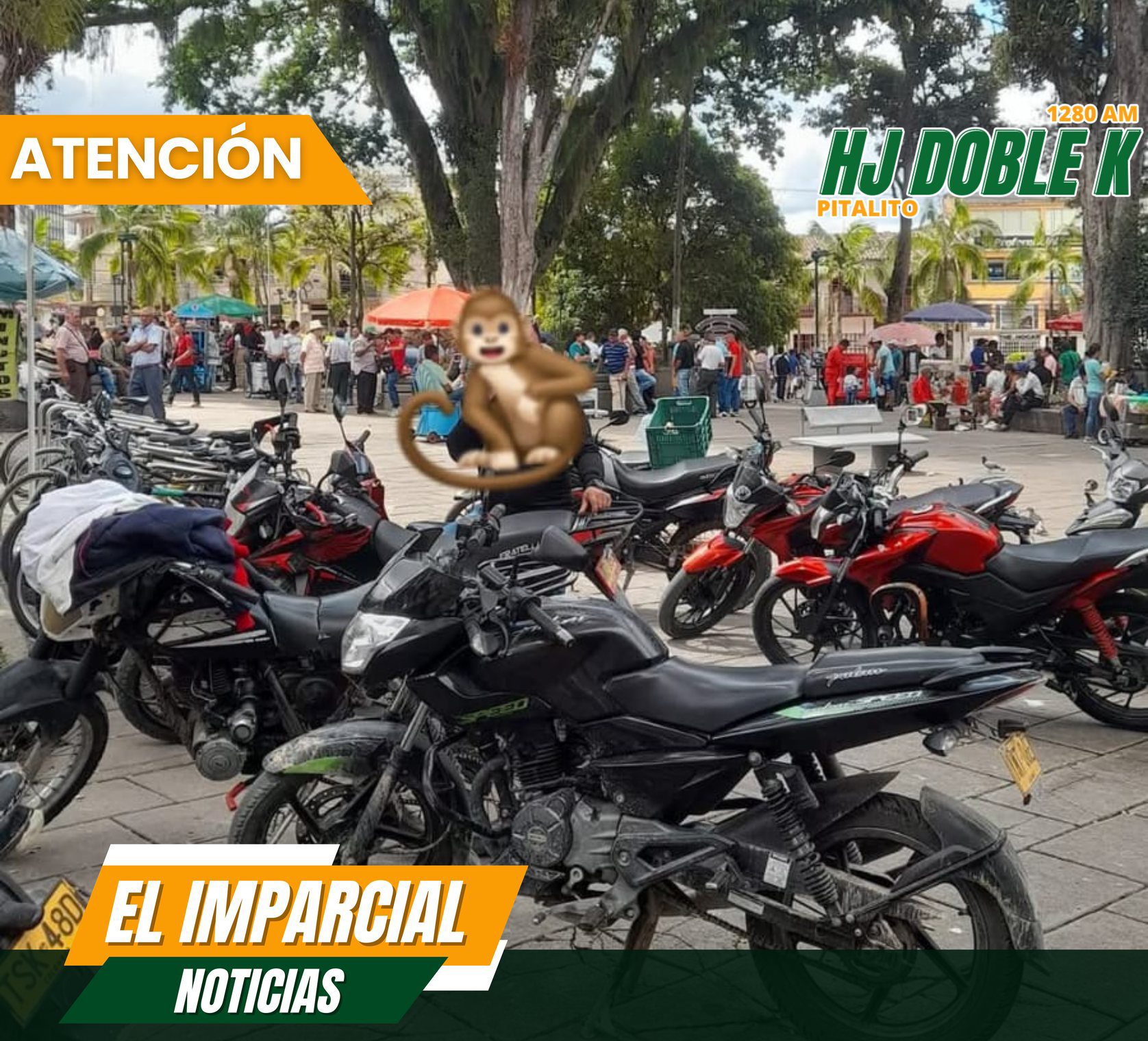 Caos vehicular en el parque principal de Pitalito