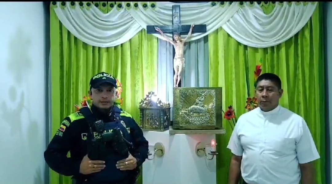 Policía recupera sagrario de la iglesia santa marta de Pitalito