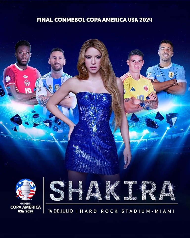 Shakira en la final de la Conmebol copa américa 2024