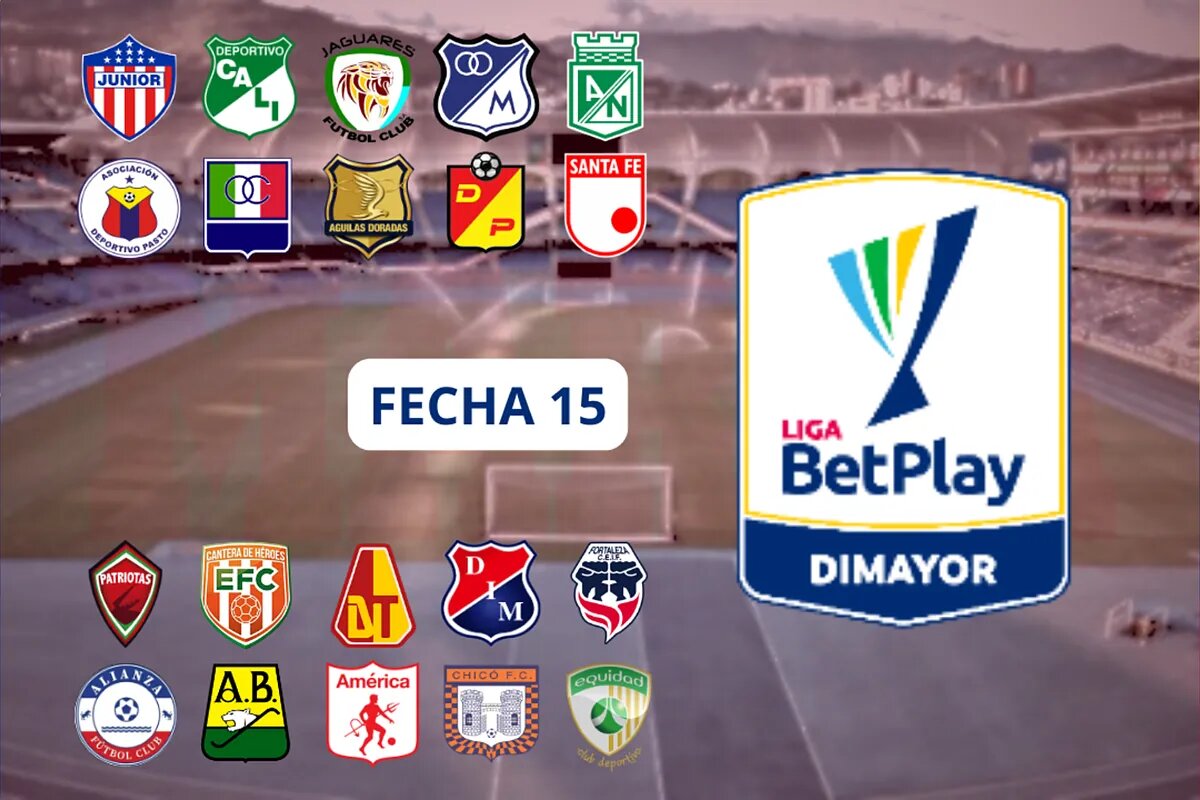 Primeros resultados en la Fecha 15 de Liga en Colombia y cambios en la tabla de posiciones