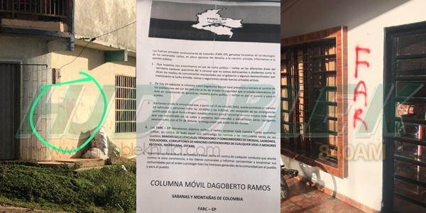 Grafitis alusivos a las FARC aparecen en Quituro, Tarqui - Huila