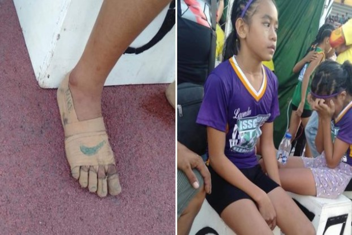 Se hizo unos tenis con cinta porque no tenía unos para competir y ganó tres medallas de oro